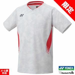 YONEX 日本代表バドミントンシャツ ホワイト/レッド　10657Y メンズゲームシャツ（フィットスタイル）. 10657Y|10657Y
