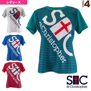 セントクリストファー テニス・バドミントン ウェア『レディース』 ビッグロゴボーダーTシャツ/レディース『STC-BAW6273』