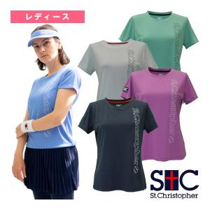 セントクリストファー テニスウェア『レディース』 バーチカルロゴプラクティスシャツ レディース STC-BEW2441｜racket