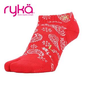 ryka R-SOX-6 RDP レディース (23〜25cm) すべり止め付き足袋型ソックス 丈6cm フィットネス エアロ レッド ライカ｜racketshop-approach