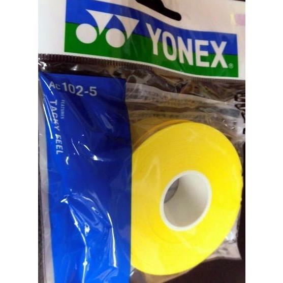 ヨネックス 【国内正規品】AC102-5　詰め替え用　ウェットスーパーグリップ［5本入］ 　イエロー...