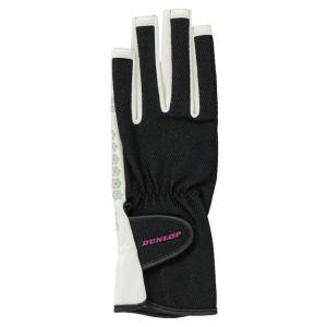 ダンロップ【レディス】TGG-0136W　シリコンプリントグローブ〈ネイルスルー／両手セッ卜〉ブラッ...