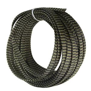 Othmro 幅8mm 長さ10m 黒金 1個入り 編組スリーブ 編組チューブ RoHS認証 PET ポリエチレンテレフタレート材質 ポリ