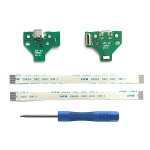 2x JDS-011 PS4 DualShock 4の交換用充電ポートアセンブリ 修理部品プレイステーション4コントローラー用マイクロU