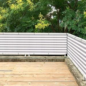 SUNNY GUARDバルコニーシェード 2.7x1m グレー ホワイト ベランダ目隠し オーニング