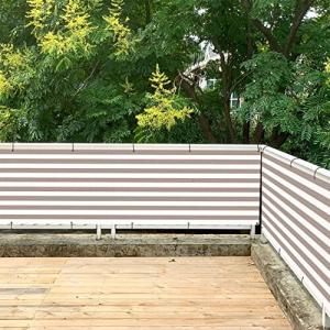 SUNNY GUARDバルコニーシェード 3x1m カーキ ホワイト ベランダ目隠し オーニング