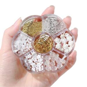 DUOLEIMI ネイルパーツ リボン 花 立体 ネイルデコパーツ パール ビーズ 大きめ 蝶結び 熊 ハート 星 ネイルアー