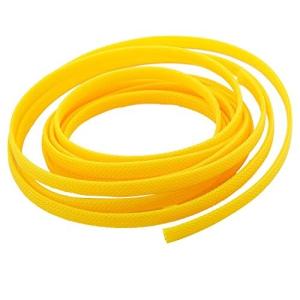 Othmro 編組スリーブ 長さ3m 幅6mm 黄 1個入り 編組チューブ PET ポリエチレン ROHS認証 拡張可能 プロテクター ポリ