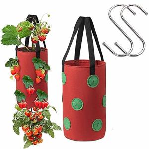 Hakona プランター 不織布 3ガロン フェルト 植物栽培バッグポット 2点セッド 2つのフック 植木鉢 植え袋 おしゃ