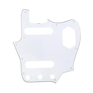 Musiclily Pro 10穴 アメリカ製ヴィンテージ65 /60s Fender Jaguar ジャガーギター用ピックガード 3プライホワイト