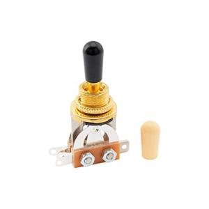 Musiclily 3 Way ミリ規格トグルスイッチ ショートタイプ レスポールギター用 ゴールド/クリームノブ