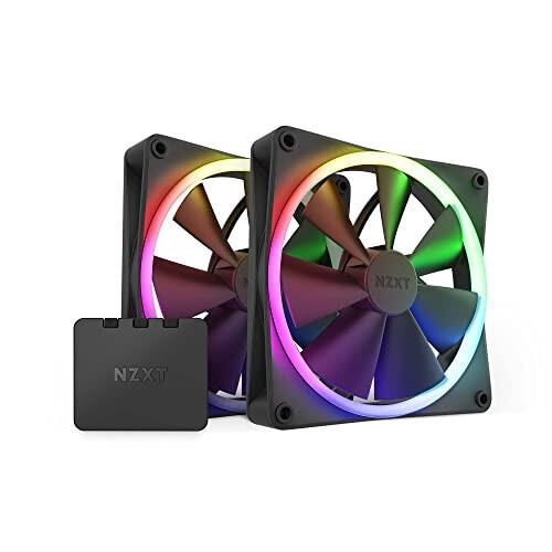 NZXT F140RGB 140mm x2 RGBコントローラ付属 ブラック PCケースファン RF...