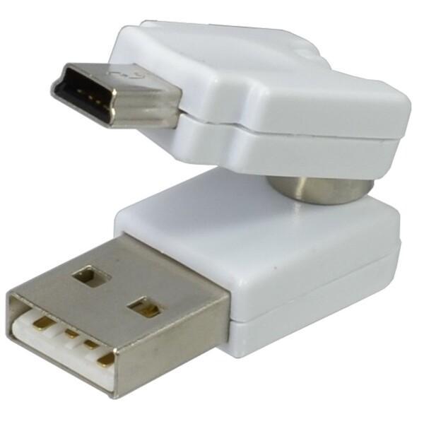 アクロス USB変換アダプタ スウィングタイプ ミニUSB Bオス-Aオス ストラップ付きケース2個...