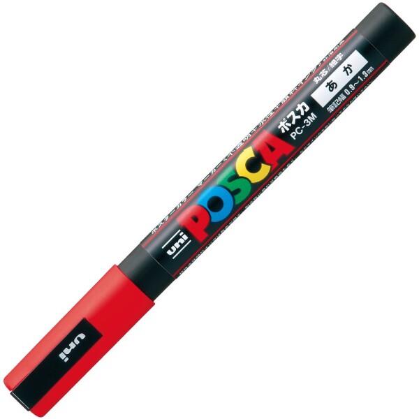 三菱鉛筆 水性ペン ポスカ 細字 丸芯 PC3M.15 赤 10本