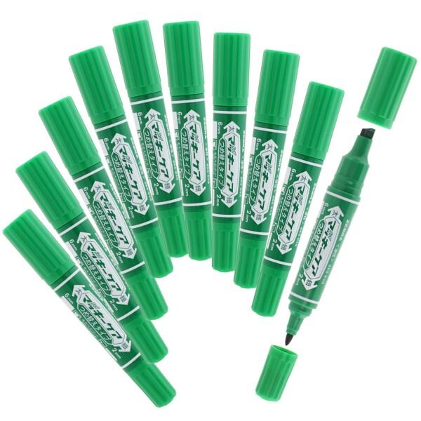 ゼブラ 油性ペン ハイマッキーケア つめ替えタイプ 緑 10本 B-YYT5-G