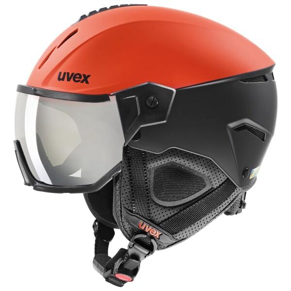 uvex(ウベックス) スキースノーボードバイザーヘルメット ダイヤル式サイズ調整 開閉式ベンチレ