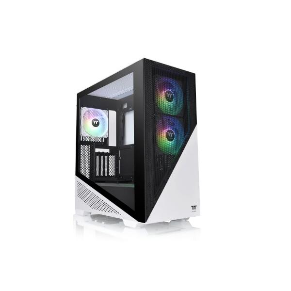 Thermaltake Divider 370 TG ARGB -Snow- 斜めカットデザイン採用...