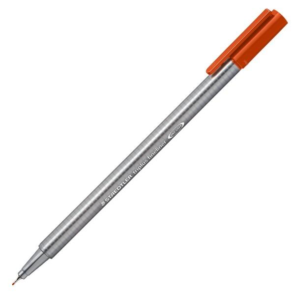 ステッドラー 水性ペン トリプラス 細書きペン 0.3mm カラハリオレンジ 10本 334-48