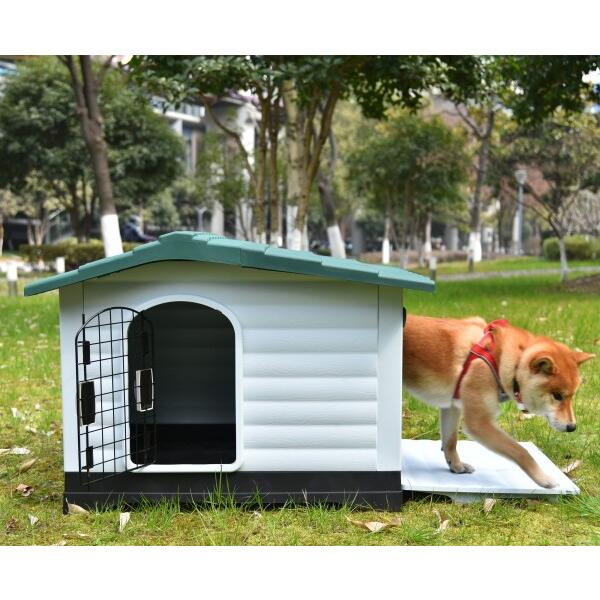 OSJ 犬 ケージ 犬用ケージ 屋根付き 犬小屋 ドア付き ペットケージ ペット ペットハウス