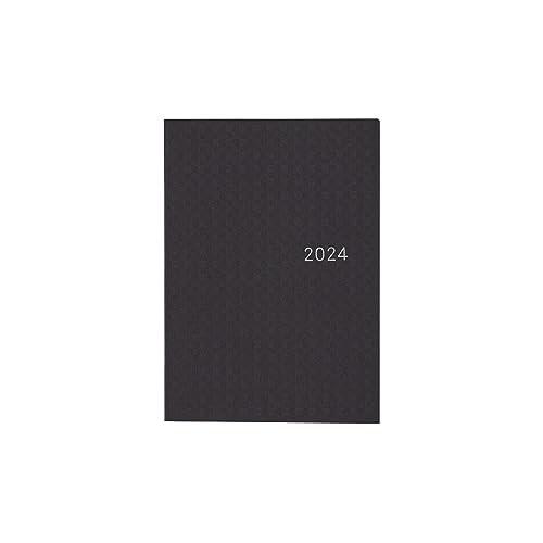 ほぼ日手帳 2024 HON 英語版 ペーパーシリーズ/ブラックギンガム(A6/1日1ページ/1月/...