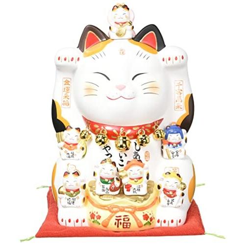 薬師窯(yakushigama) 錦彩七福神招き猫(8.5号)  運気アップ 風水 置物 インテリア...