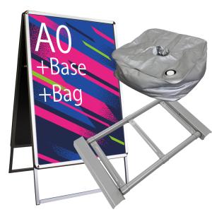 A型看板 A0サイズ バッグ型重し＋ベースセット A看板 重り ウェイト 転倒防止 防水フレーム 屋外 両面 立て看板 軽量アルミ Hotdogger