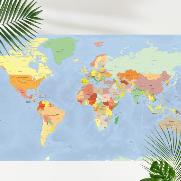 世界地図 ポスター [スタンダード] 英語 オフィス インテリア  World Map ウォールステ...