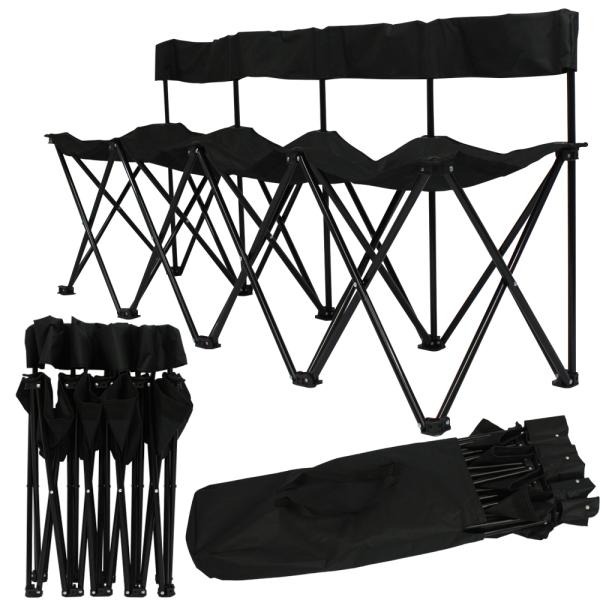 4人掛け ベンチ 折りたたみ式 キャリーバッグ付 大人用 青・黒・赤 ポップアップ チェア スポーツ...