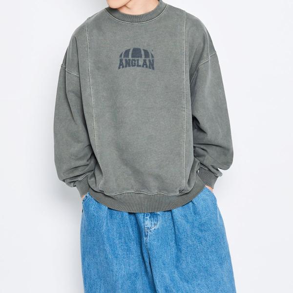 ANGLAN-Pigment Washed Sweat Shirt アングラン-ピグメント ウォッシ...