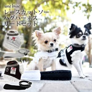 【完売】SALE セール 犬 ハーネス ラディカ Une Brise レースカットソーハグハーネスリードセット 簡単装着 胴輪 メール便可