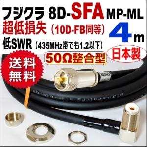 フジクラ 8D-SFA MP整合-ML (4m)｜低SWR仕様・実測データ付｜50Ω整合型 モービル...