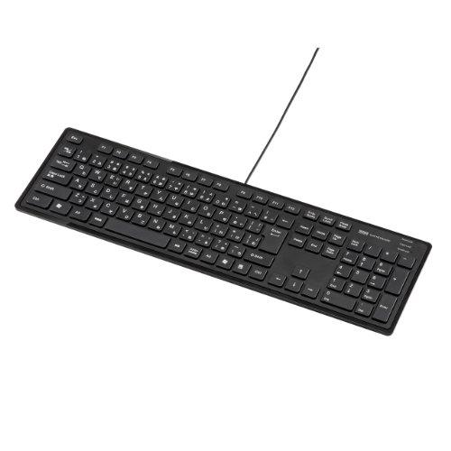 サンワサプライ 有線USBスリムキーボード 109キー 日本語配列 薄型メンブレン ブラック SKB...