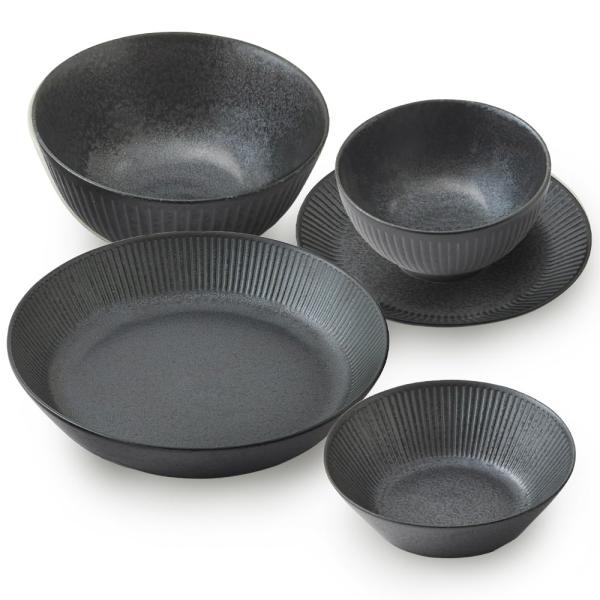 アイリスオーヤマ(IRIS OHYAMA) 食器セット一人暮らし 5点セット ブラック 食洗機 電子...