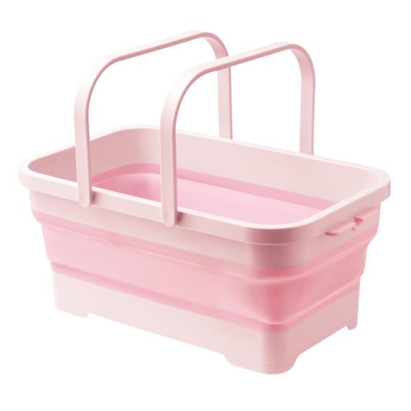 ISETO (伊勢藤) バスケット ピンク 約幅46.3×奥行29×高さ19.6cm ソフトバスケッ...