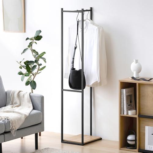 アイリスオーヤマ スリムハンガーラック HSHR-280 ナチュラル/ブラック 【HIROBIROシ...