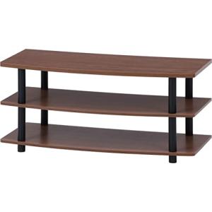 不二貿易 テレビ台 ローボード 32型 幅90×奥行40×高さ40.5cm ブラウン TVラック 工具不要 組立商品 97529