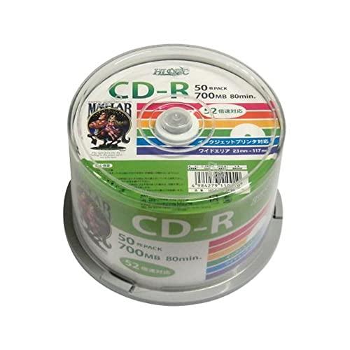 HIDISC CD-R データ用 700MB 52倍速対応 スピンドルケース入り ホワイト ワイドプ...