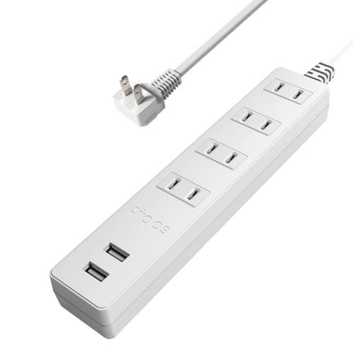TOPLAND(トップランド) 電源タップ USB付き AC4個口 USB-Aポート2個口 延長コー...