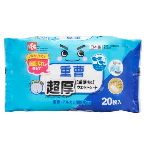 レック(LEC) 重曹の激落ちくん 超厚 ウェットシート 20枚入 (重曹 + アルカリ電解水)