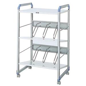 不二貿易 ファイルラック ファイルワゴン 3段 幅55×奥行40×高さ112cm