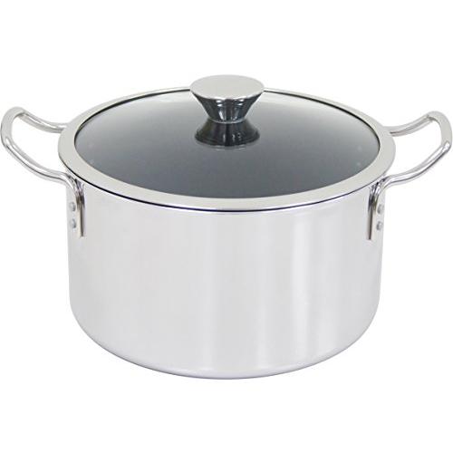 ウルシヤマ金属工業 両手鍋 22cm IH対応 ステンレス製 日本製 IH-デュオ DUO-22W ...