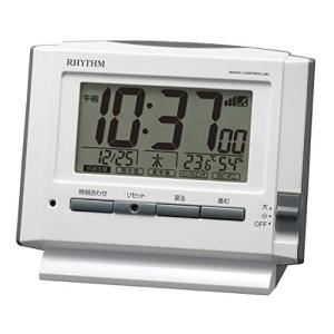 リズム(RHYTHM) 目覚まし時計 電波時計 電子音アラーム 温度 湿度 カレンダー ライト付き 8RZ222SR03