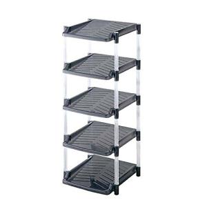 平和工業(Heiwa Kougyou) シューズラック クリスタル 5段 グレイ グレー