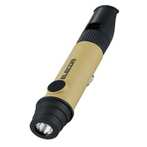 エレコム 乾電池式懐中電灯 笛タイプ ベージュ DE-KD03BE ×1個の商品画像