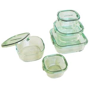 iwaki(イワキ) 耐熱ガラス 保存容器 グリーン 7個セット パック&レンジ