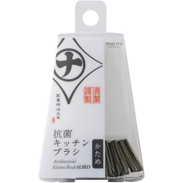 マーナ (marna) 清潔謹製 抗菌 キッチンブラシ (かため/ホワイト/ミニ) 食器洗い フライ...