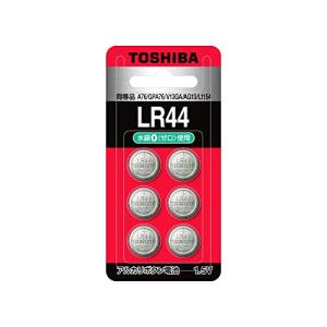 東芝 TOSHIBA アルカリボタン電池 LR44 6個
