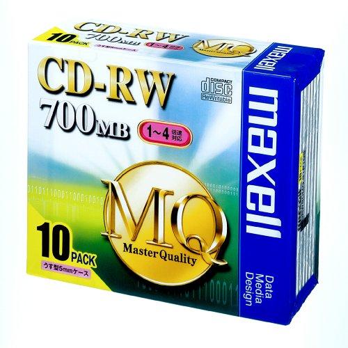 maxell データ用 CD-RW 700MB 4倍速対応 10枚 5mmケース入 CDRW80MQ...