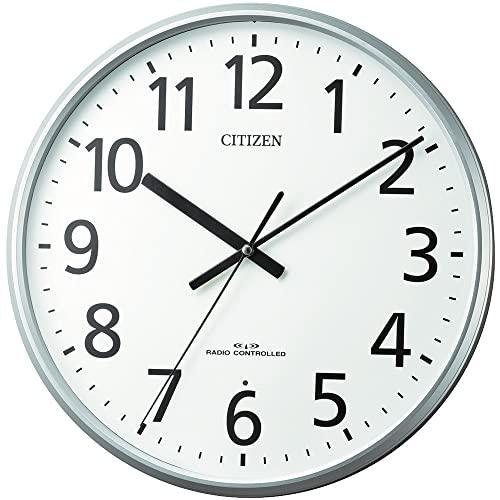 リズム(RHYTHM) 掛け時計 電波時計 オフィス 屋内用 静音 連続秒針 シルバー Φ36×4....