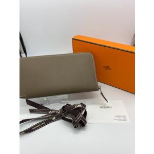 エルメス 長財布 アザップロング シルクイン ブラック/シルバー金具